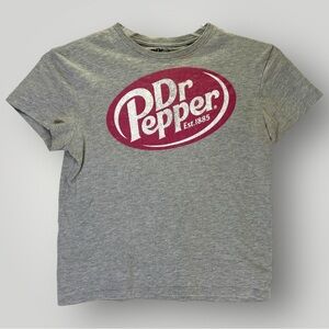 Dr Pepper T-Shirt Women's Sz XXS Gray Logo Graphic Short Sleeve Soft Drink Tee